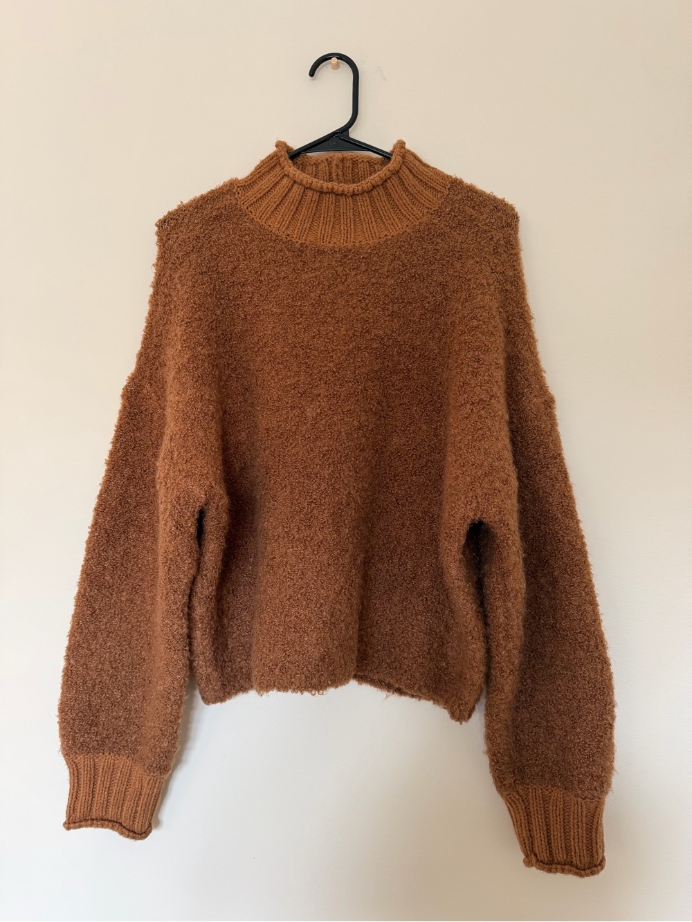 American Eagle Outfitters Cozy Camel Brown Teddy Bear Turtleneck Sweater
